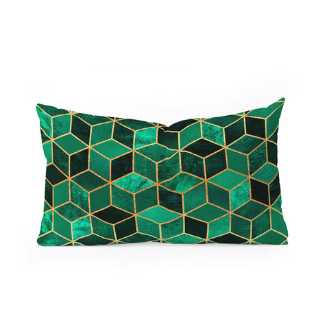 Elisabeth Fredriksson Emerald Cubes Oblong Throw Pillow