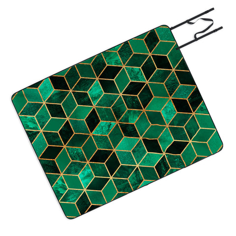 Elisabeth Fredriksson Emerald Cubes Picnic Blanket