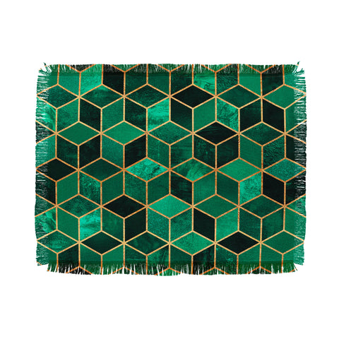 Elisabeth Fredriksson Emerald Cubes Throw Blanket
