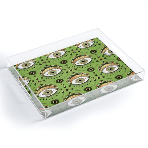 Elisabeth Fredriksson Eye Pattern Green Acrylic Tray