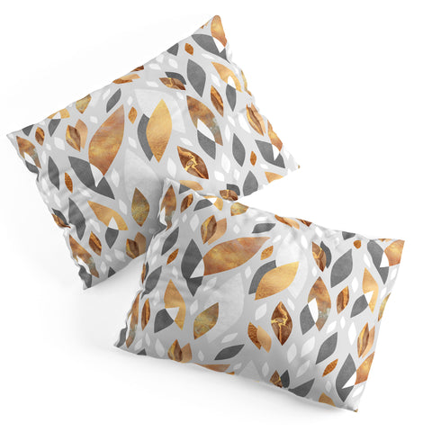 Elisabeth Fredriksson Falling Gold Leaves Pillow Shams