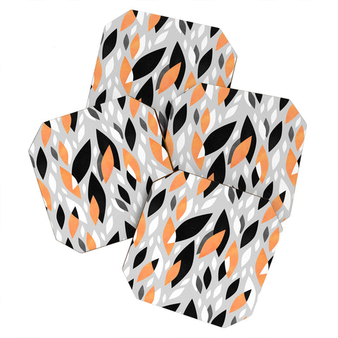 Elisabeth Fredriksson Falling Orange Leaves Coaster Set
