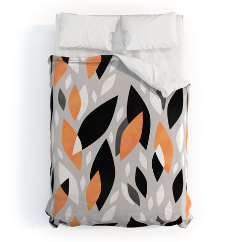 Elisabeth Fredriksson Falling Orange Leaves Duvet Cover
