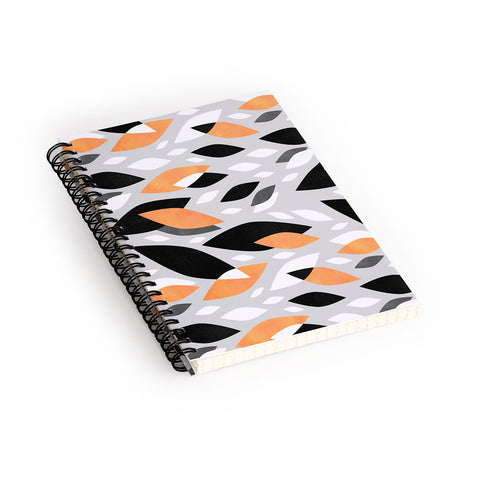 Elisabeth Fredriksson Falling Orange Leaves Spiral Notebook