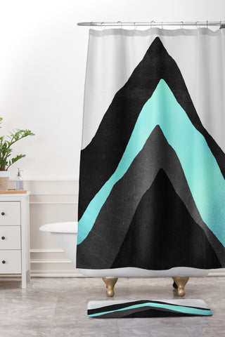 Elisabeth Fredriksson Four Mountains Shower Curtain And Mat