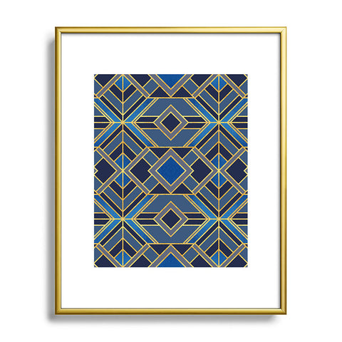Elisabeth Fredriksson Geo Blue Metal Framed Art Print