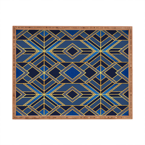 Elisabeth Fredriksson Geo Blue Rectangular Tray