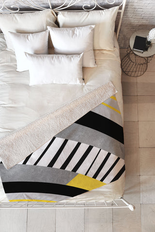 Elisabeth Fredriksson Geometric Combination 2 Fleece Throw Blanket