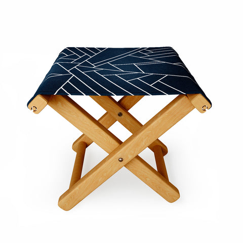 Elisabeth Fredriksson Geometric Navy Folding Stool