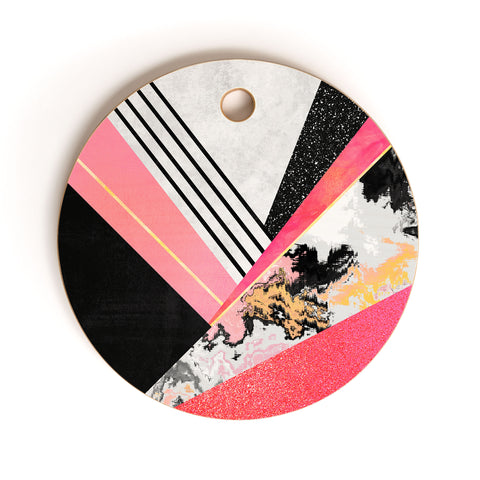 Elisabeth Fredriksson Geometric Summer Pink Cutting Board Round