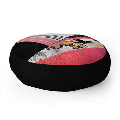Elisabeth Fredriksson Geometric Summer Pink Floor Pillow Round