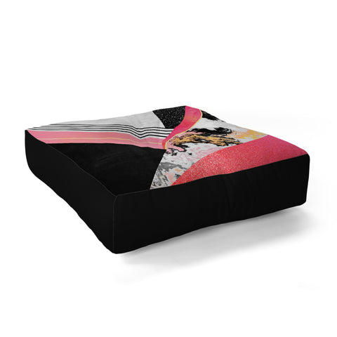 Elisabeth Fredriksson Geometric Summer Pink Floor Pillow Square