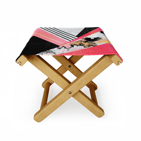 Elisabeth Fredriksson Geometric Summer Pink Folding Stool