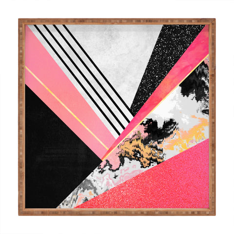 Elisabeth Fredriksson Geometric Summer Pink Square Tray