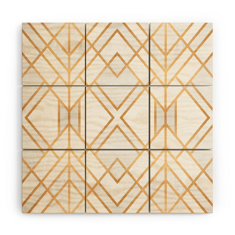 Elisabeth Fredriksson Golden Geo Wood Wall Mural