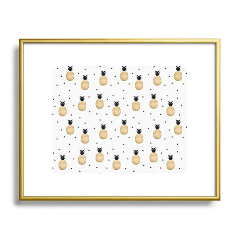 Elisabeth Fredriksson Golden Pineapples Metal Framed Art Print