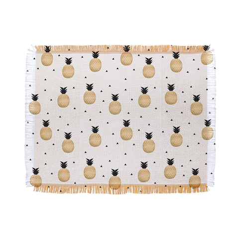 Elisabeth Fredriksson Golden Pineapples Throw Blanket