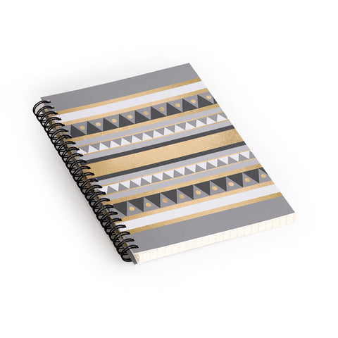 Elisabeth Fredriksson Golden Tribal Spiral Notebook