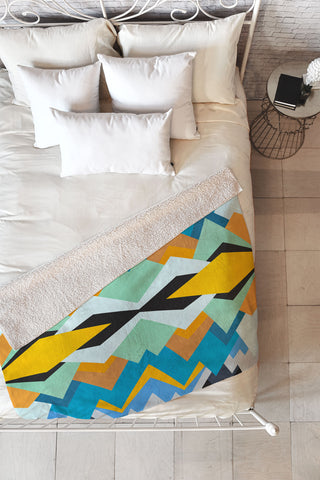 Elisabeth Fredriksson Golden Winter Pattern Fleece Throw Blanket