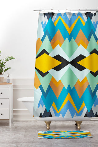 Elisabeth Fredriksson Golden Winter Pattern Shower Curtain And Mat