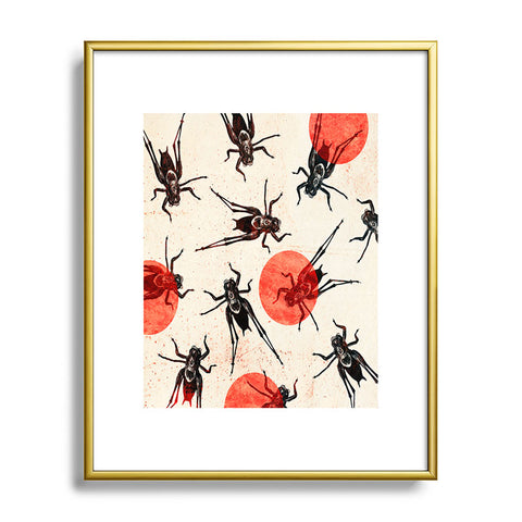Elisabeth Fredriksson Grasshoppers Metal Framed Art Print