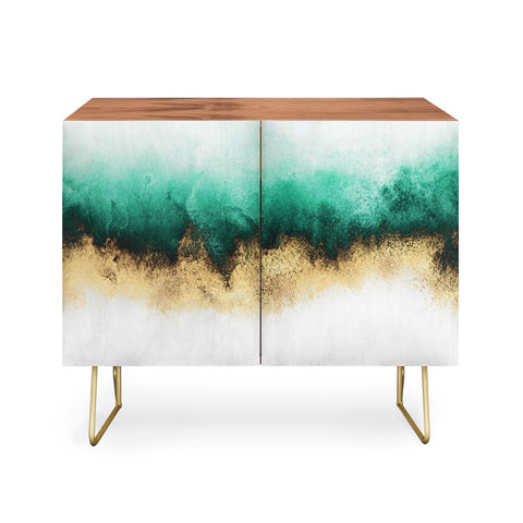 Elisabeth Fredriksson Green And Gold Sky Credenza