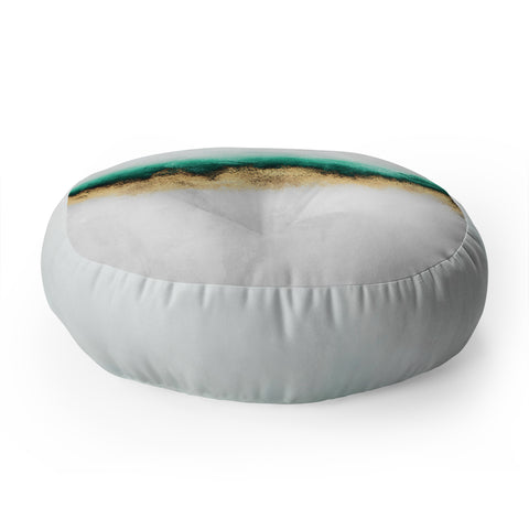Elisabeth Fredriksson Green And Gold Sky Floor Pillow Round