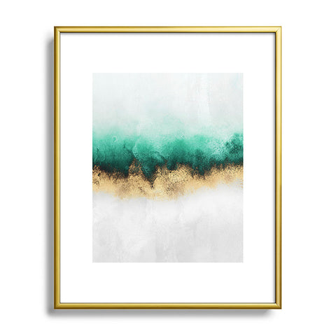 Elisabeth Fredriksson Green And Gold Sky Metal Framed Art Print