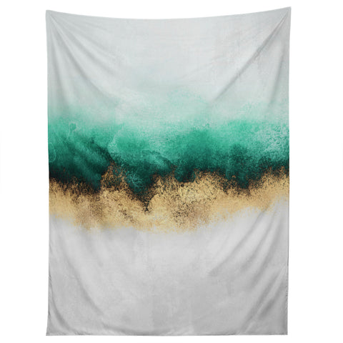Elisabeth Fredriksson Green And Gold Sky Tapestry