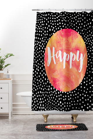 Elisabeth Fredriksson Happy 1 Shower Curtain And Mat