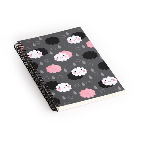 Elisabeth Fredriksson Happy Clouds Spiral Notebook