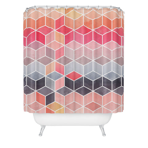 Elisabeth Fredriksson Happy Cubes Shower Curtain