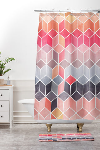 Elisabeth Fredriksson Happy Cubes Shower Curtain And Mat