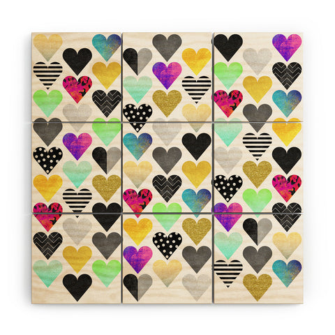 Elisabeth Fredriksson Happy Hearts Wood Wall Mural