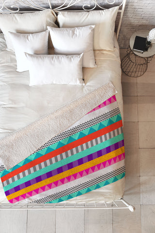 Elisabeth Fredriksson Happy Stripes 2 Fleece Throw Blanket