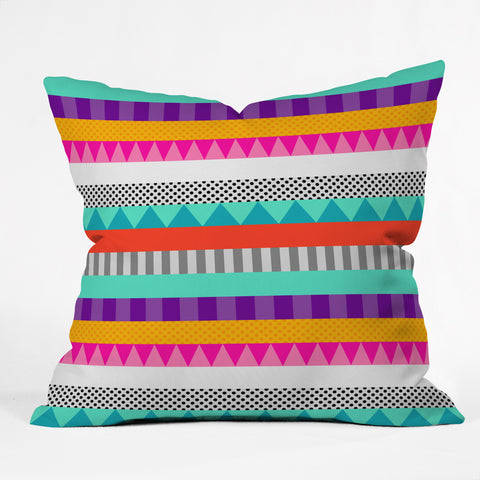 Elisabeth Fredriksson Happy Stripes 2 Outdoor Throw Pillow
