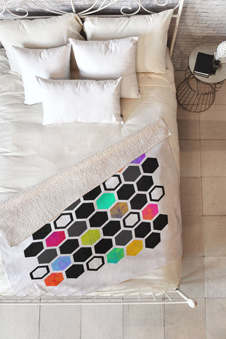 Elisabeth Fredriksson Hexagons Fleece Throw Blanket