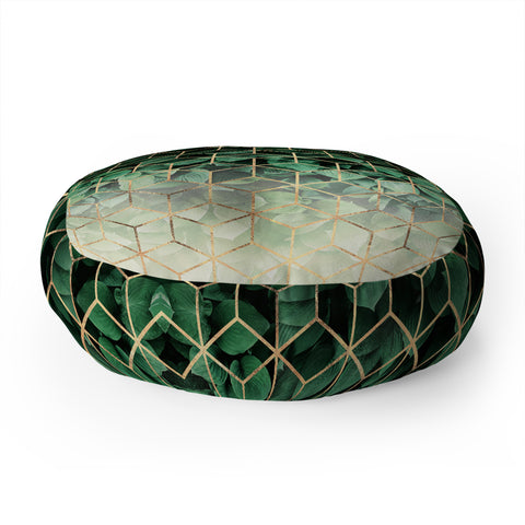 Elisabeth Fredriksson Leaves And Cubes Floor Pillow Round