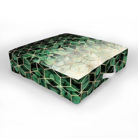 Elisabeth Fredriksson Leaves And Cubes Outdoor Floor Cushion