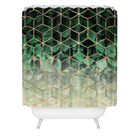 Elisabeth Fredriksson Leaves And Cubes Shower Curtain