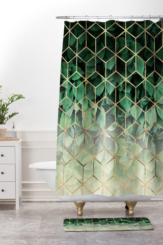 Elisabeth Fredriksson Leaves And Cubes Shower Curtain And Mat