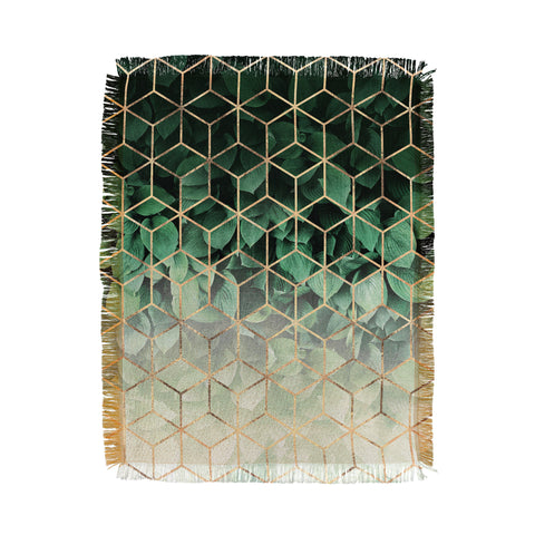 Elisabeth Fredriksson Leaves And Cubes Throw Blanket