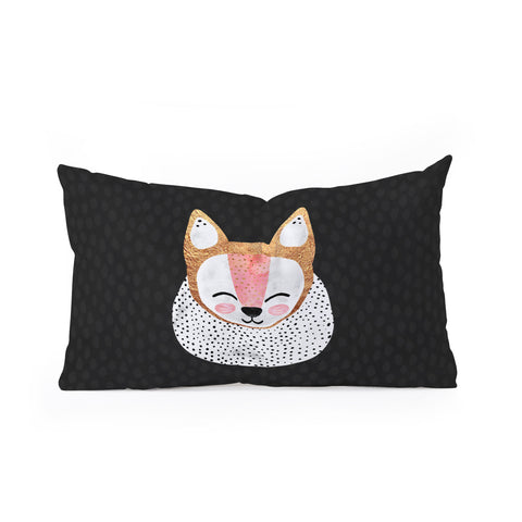 Elisabeth Fredriksson Little Arctic Fox Oblong Throw Pillow