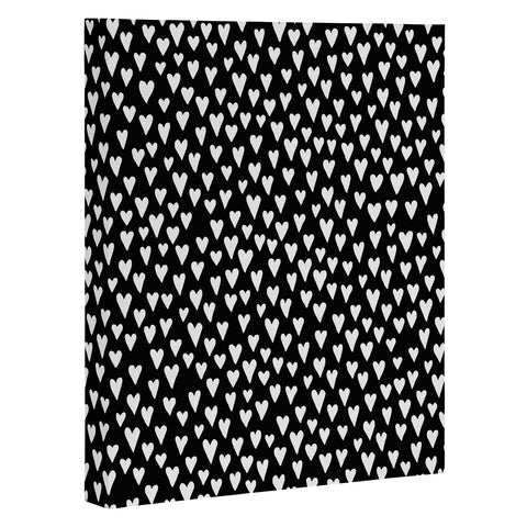 Elisabeth Fredriksson Little Hearts On Black Art Canvas