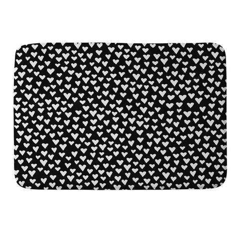 Elisabeth Fredriksson Little Hearts On Black Memory Foam Bath Mat
