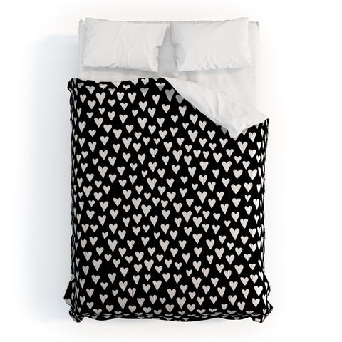 Elisabeth Fredriksson Little Hearts On Black Comforter