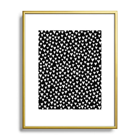 Elisabeth Fredriksson Little Hearts On Black Metal Framed Art Print