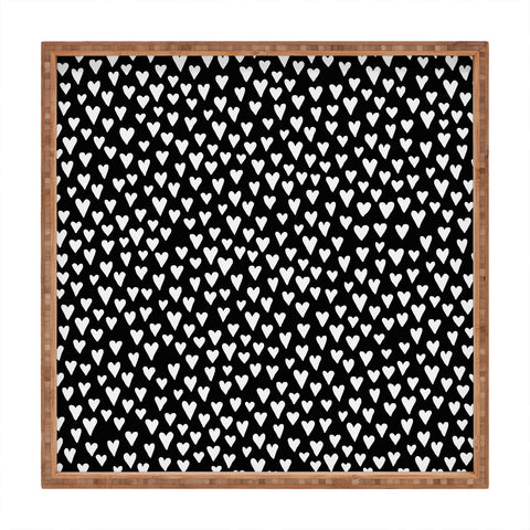 Elisabeth Fredriksson Little Hearts On Black Square Tray