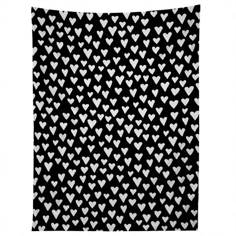 Elisabeth Fredriksson Little Hearts On Black Tapestry