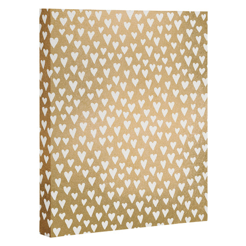 Elisabeth Fredriksson Little Hearts On Gold Art Canvas
